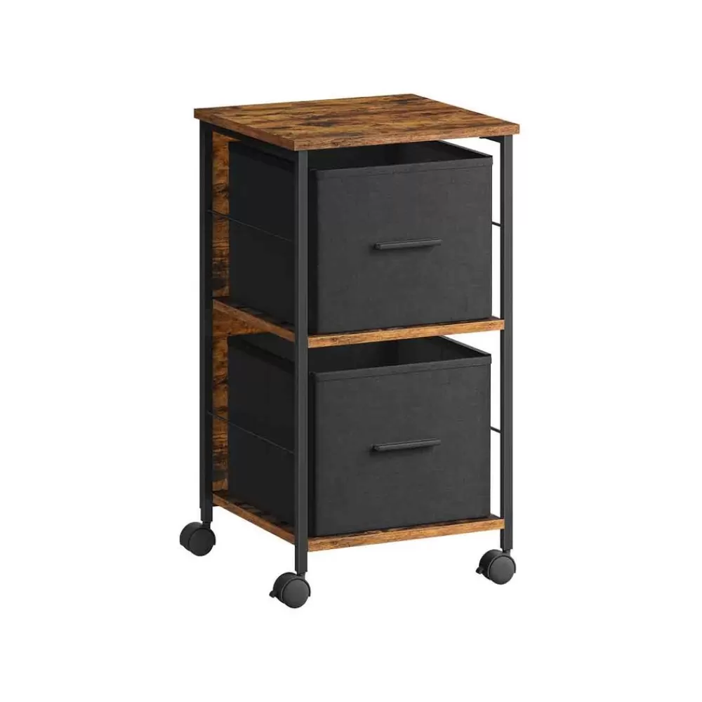 Online SONGMICS Aktenschrank mit 2 Schubladen vintagebraun-tintenschwarz