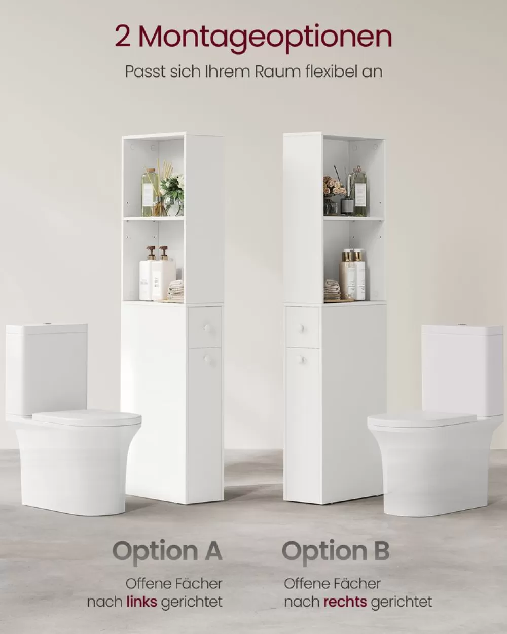 badezimmschrank_hoch_schmal_klassikwei_3.webp Best Sale SONGMICS Badezimmschrank hoch schmal KlassikWeiß