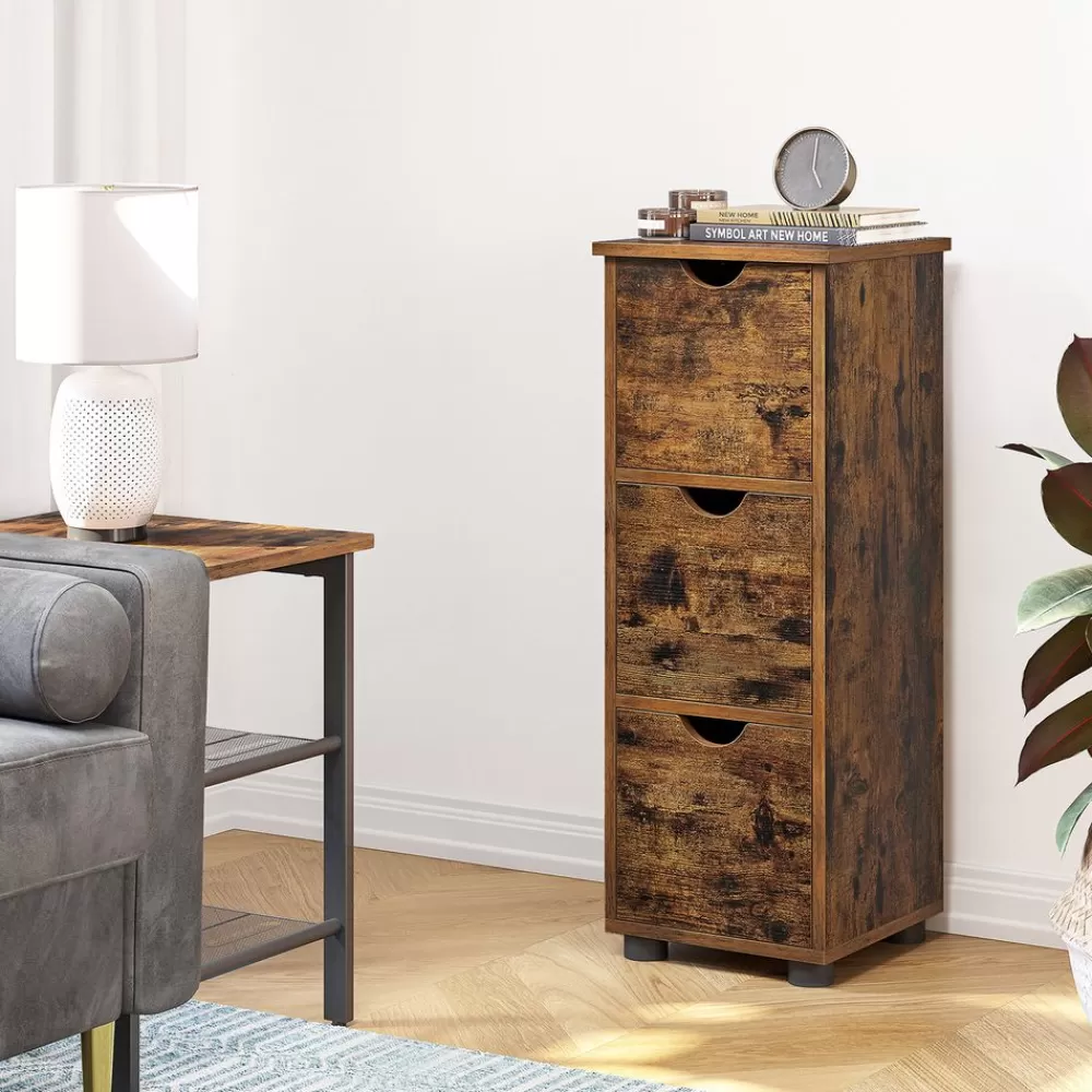 badschrank_mit_schubladen_vintagebraun_2.webp Discount SONGMICS Badschrank mit Schubladen Vintagebraun