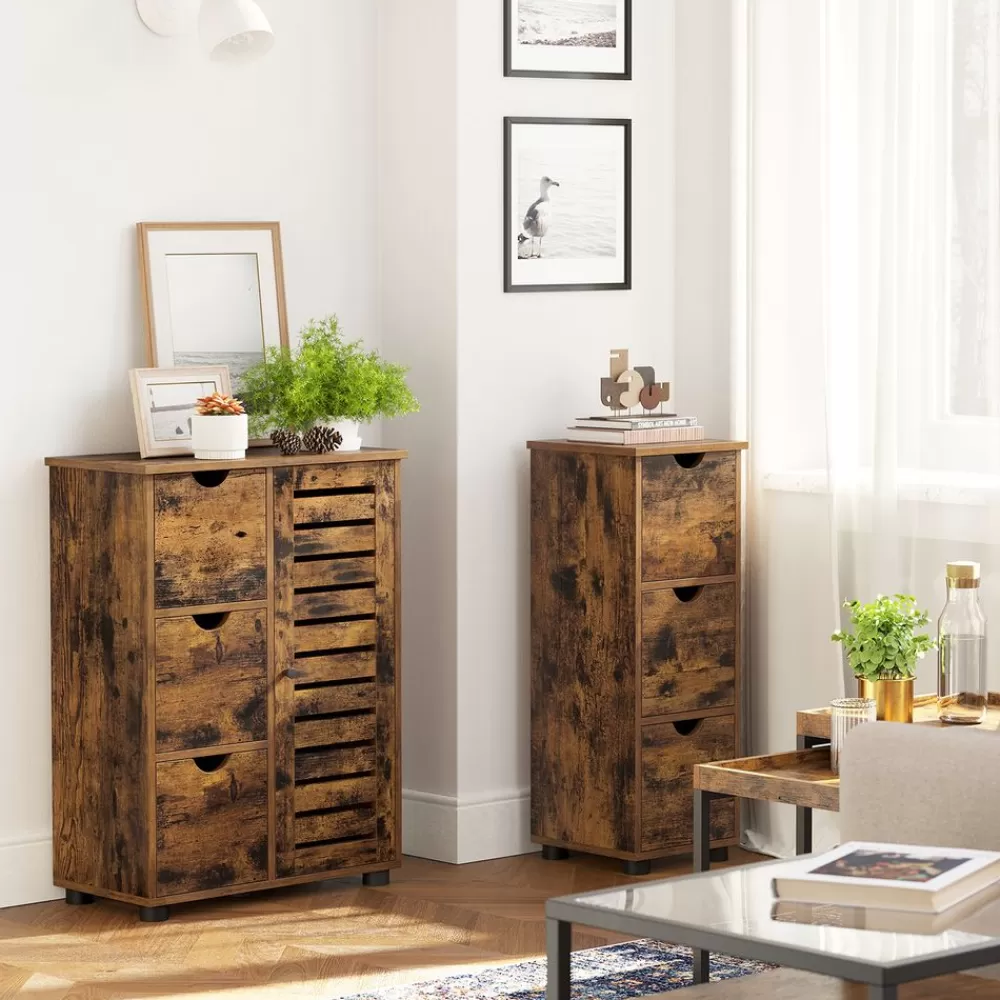 badschrank_mit_schubladen_vintagebraun_3.webp Discount SONGMICS Badschrank mit Schubladen Vintagebraun