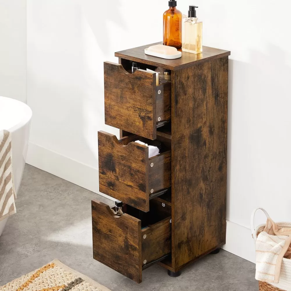 badschrank_mit_schubladen_vintagebraun_4.webp Discount SONGMICS Badschrank mit Schubladen Vintagebraun