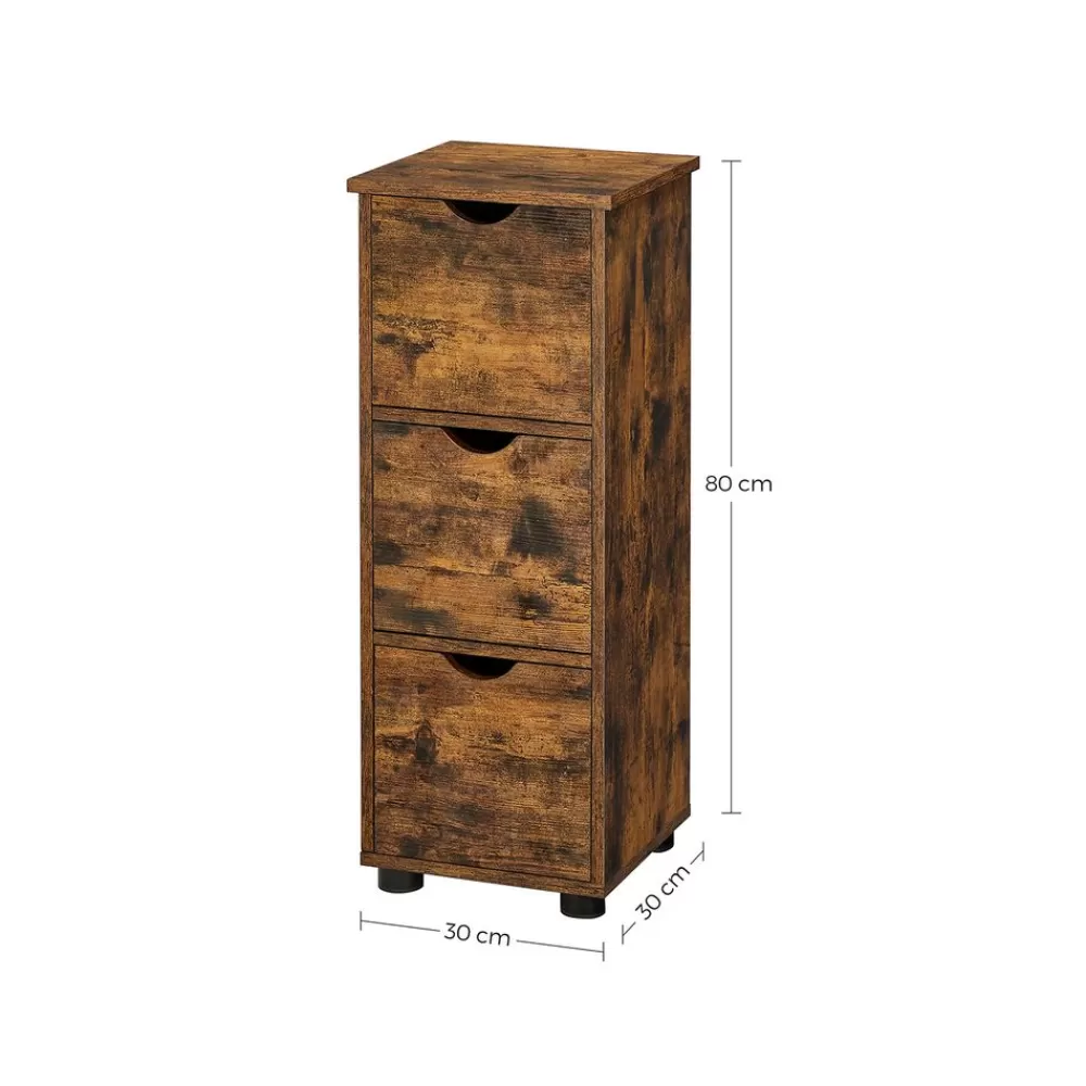 badschrank_mit_schubladen_vintagebraun_6.webp Discount SONGMICS Badschrank mit Schubladen Vintagebraun