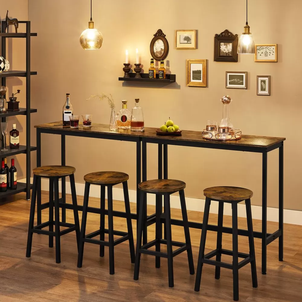 Online SONGMICS Bartisch-Set mit 2 Barhockern Vintagebraun-Schwarz