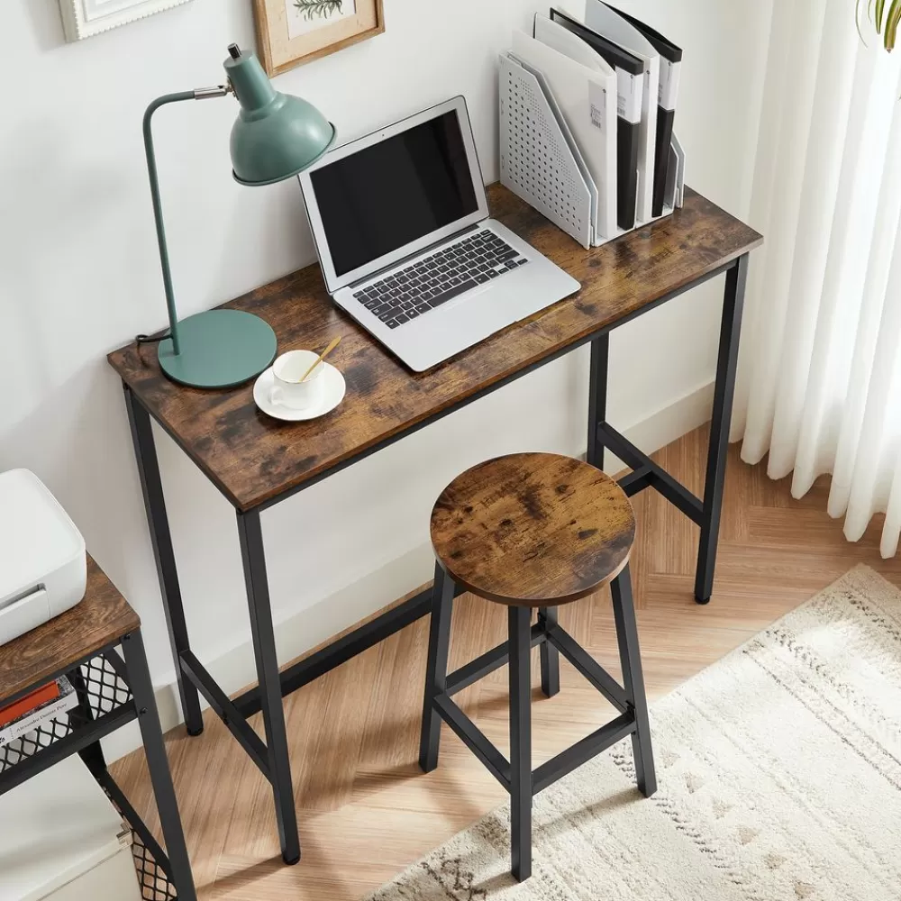 Online SONGMICS Bartisch-Set mit 2 Barhockern Vintagebraun-Schwarz