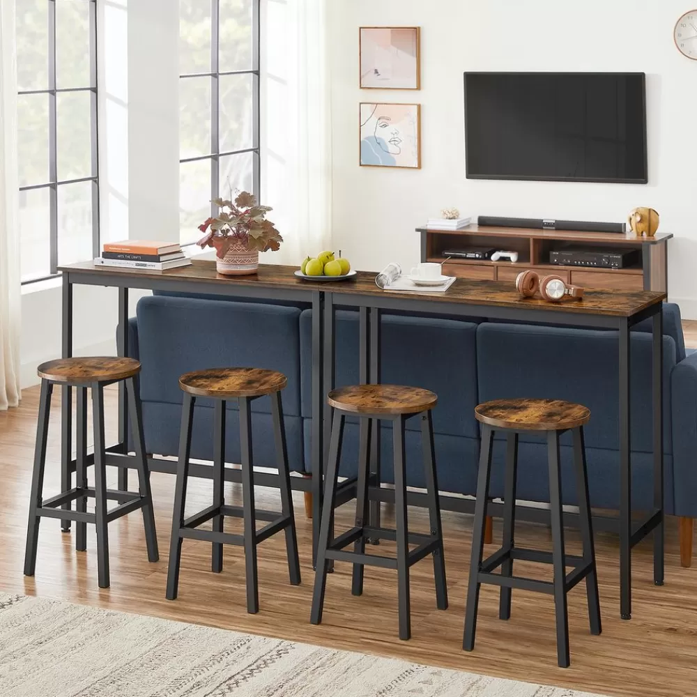 Online SONGMICS Bartisch-Set mit 2 Barhockern Vintagebraun-Schwarz