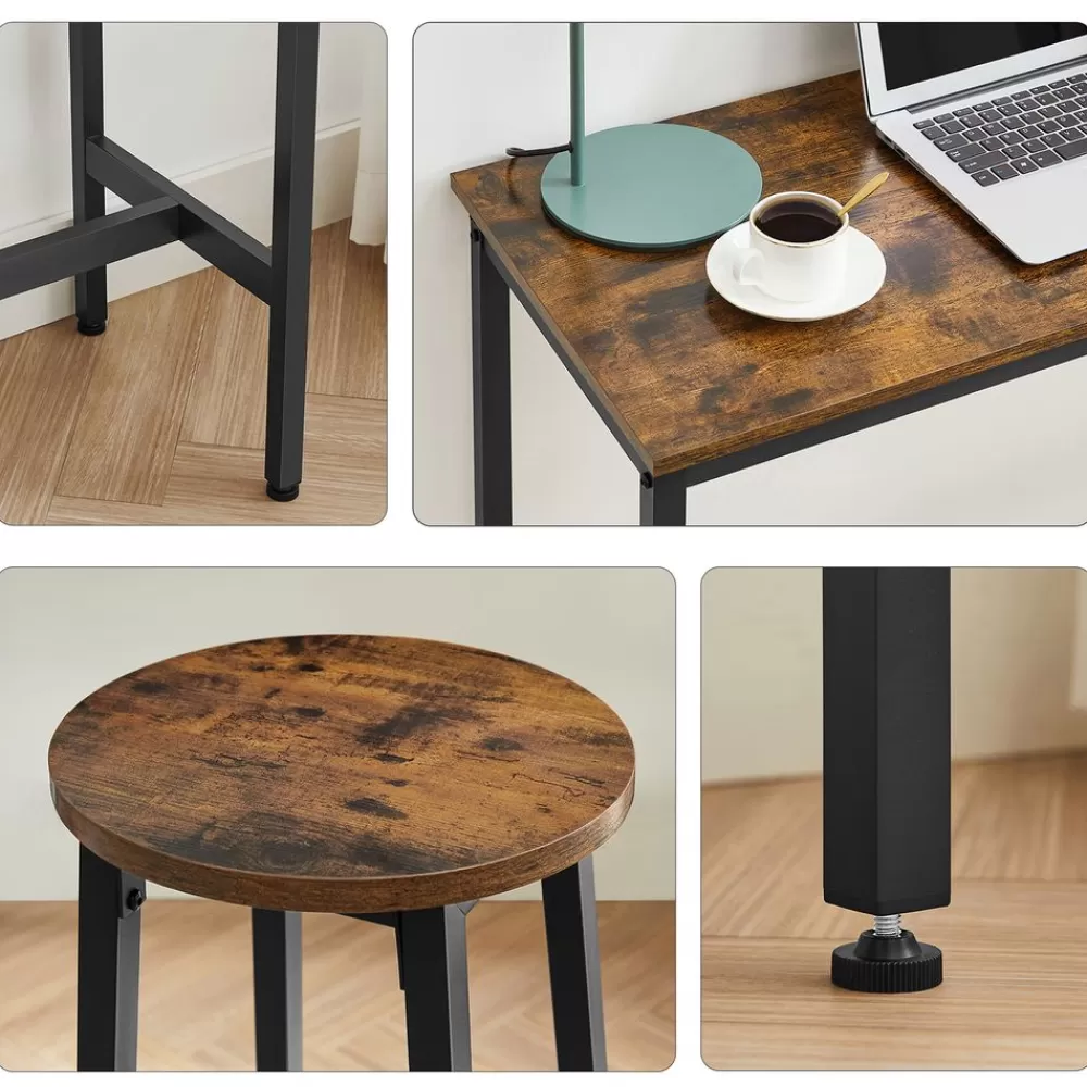 Online SONGMICS Bartisch-Set mit 2 Barhockern Vintagebraun-Schwarz