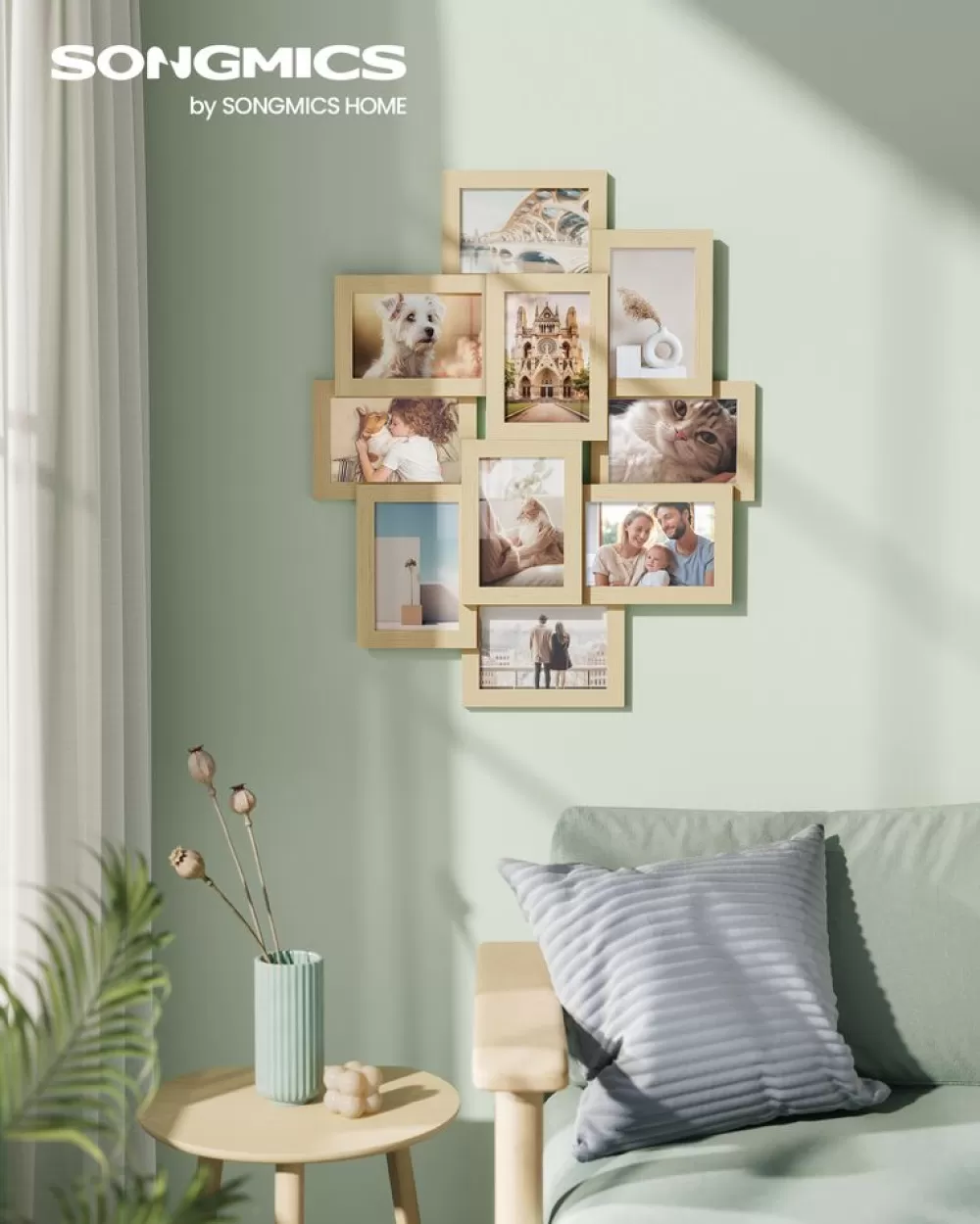 Flash Sale SONGMICS Bilderrahmen-Collage für 10 Fotos Vintagebraun