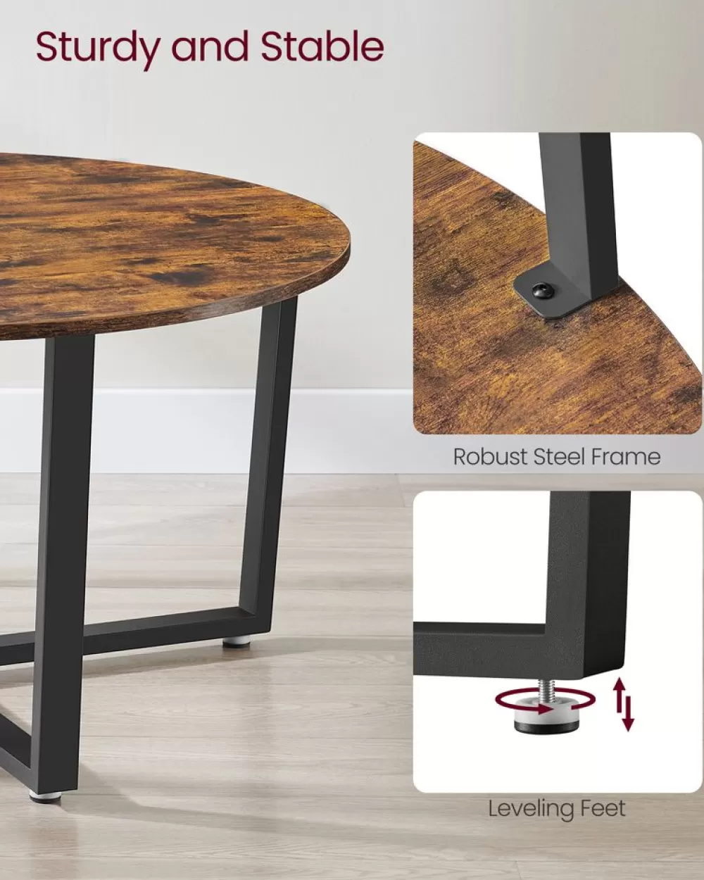 couchtisch_rund_3.webp Sale SONGMICS Couchtisch rund vintagebraun-schwarz