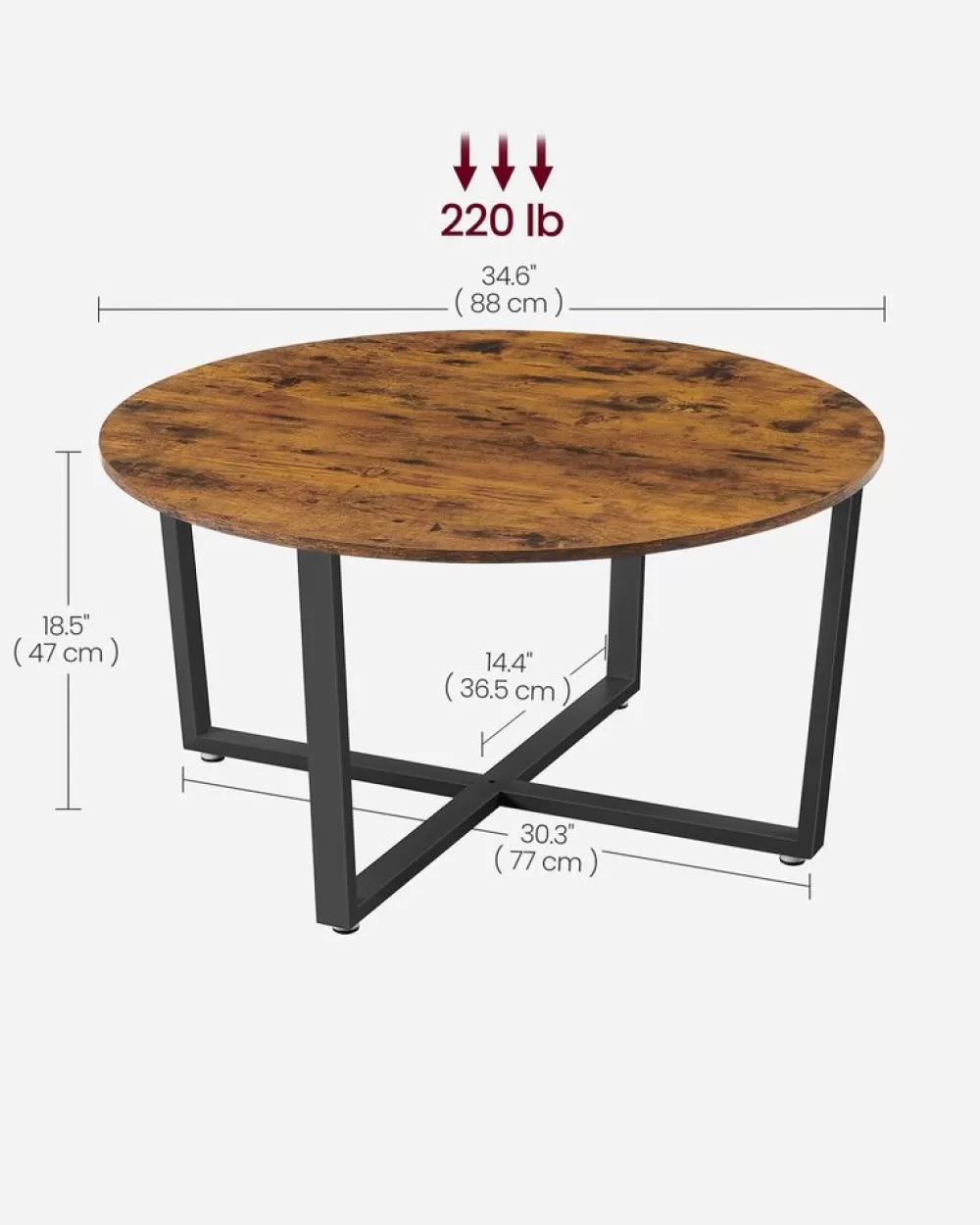 couchtisch_rund_4.webp Sale SONGMICS Couchtisch rund vintagebraun-schwarz