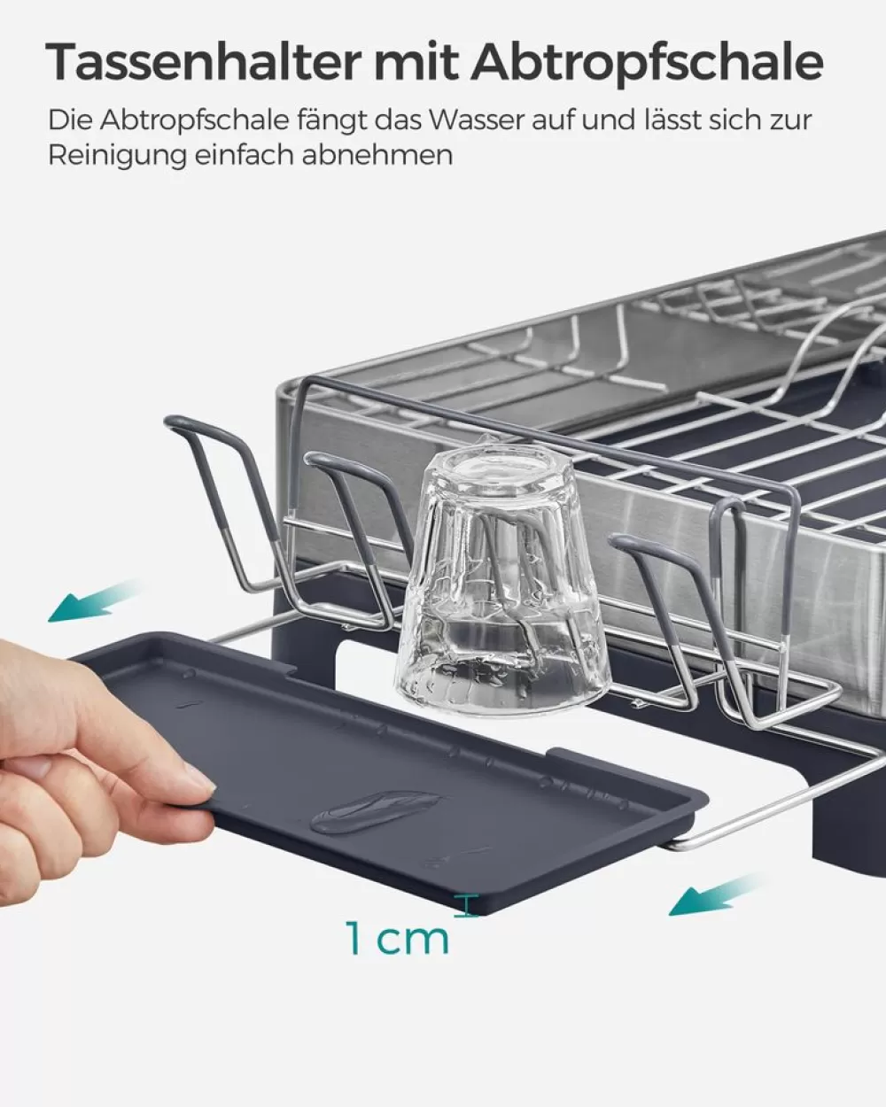 geschirrabtropfstnder_aus_edelstahl_fingerabdruckresistent_5.webp Shop SONGMICS Geschirr-Abtropfständer aus Edelstahl fingerabdruckresistent Silbern-Grau
