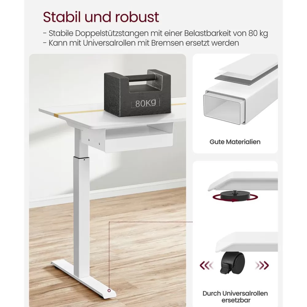 Online SONGMICS Höhenverstellbarer Schreibtisch 60 x 140 cm vintagebraun-schwarz