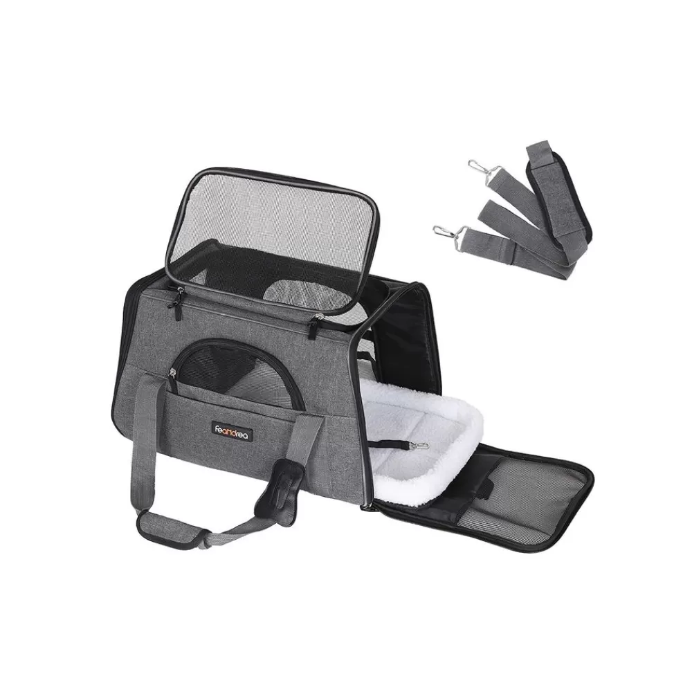 hundetasche_dunkelgrau_3.webp Sale SONGMICS Hundetasche Dunkelgrau
