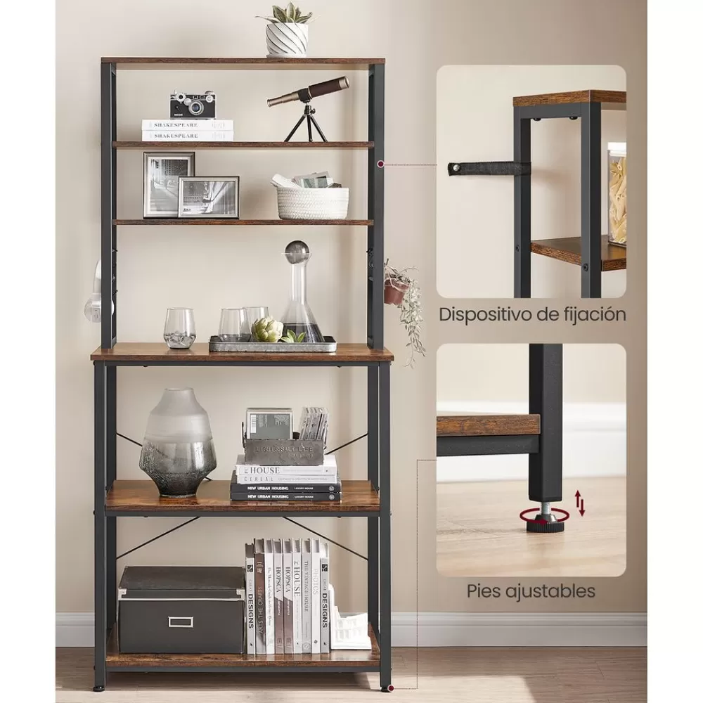 industriedesign_kchenregal_vintagebraunschwarz_8.webp New SONGMICS Industrie-Design Küchenregal Vintagebraun-Schwarz