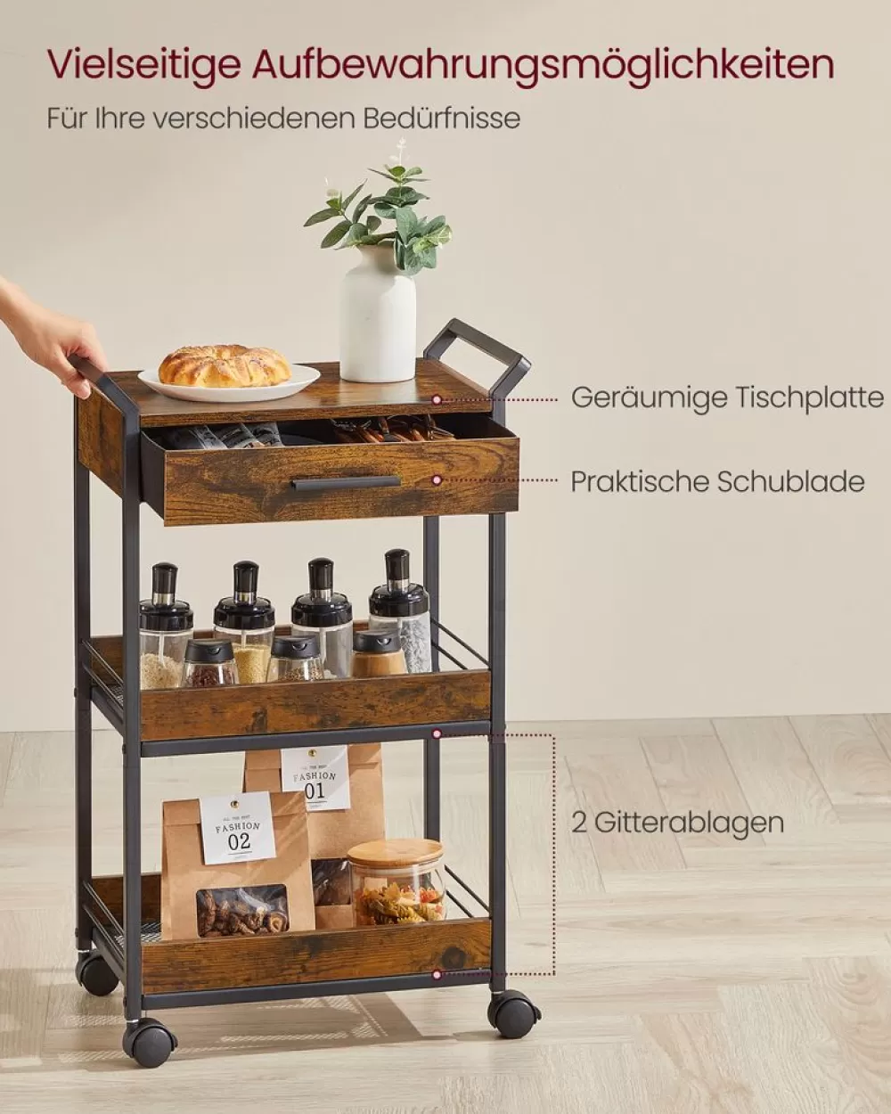 kchenwagen_mit__ebenen_und_rollen_vintagebrauntintenschwarz_2.webp Best SONGMICS Küchenwagen mit 3 Ebenen und Rollen vintagebraun-tintenschwarz