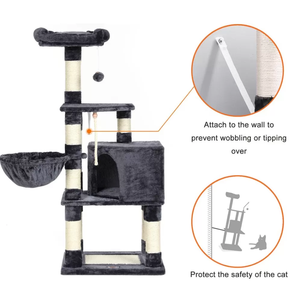 kratzbaum_mit_hohem_turm__cm_grau_12.webp Best Sale SONGMICS Kratzbaum mit hohem Turm 138 cm Grau