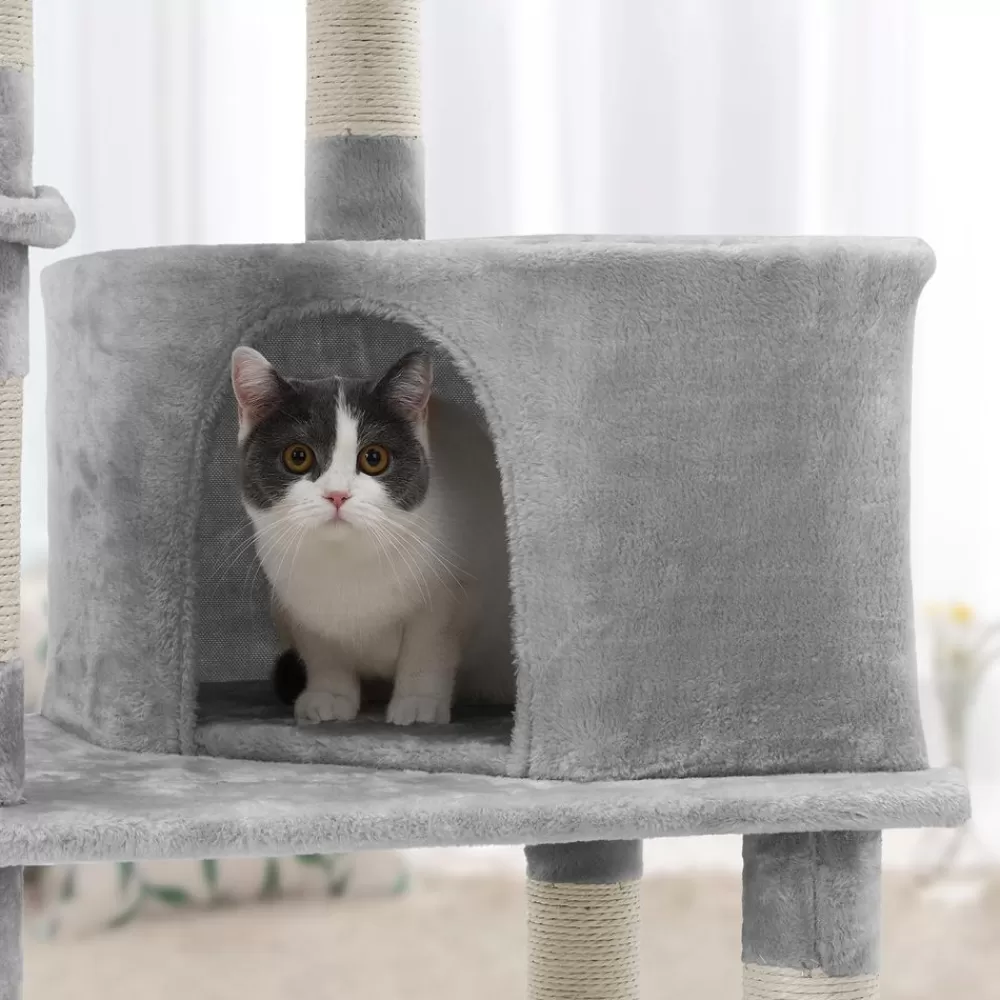 kratzbaum_mit_hohem_turm__cm_grau_4.webp Best Sale SONGMICS Kratzbaum mit hohem Turm 138 cm Grau