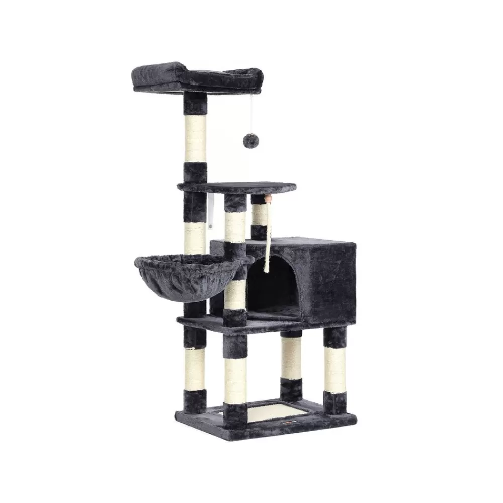 kratzbaum_mit_hohem_turm__cm_grau_6.webp Best Sale SONGMICS Kratzbaum mit hohem Turm 138 cm Grau