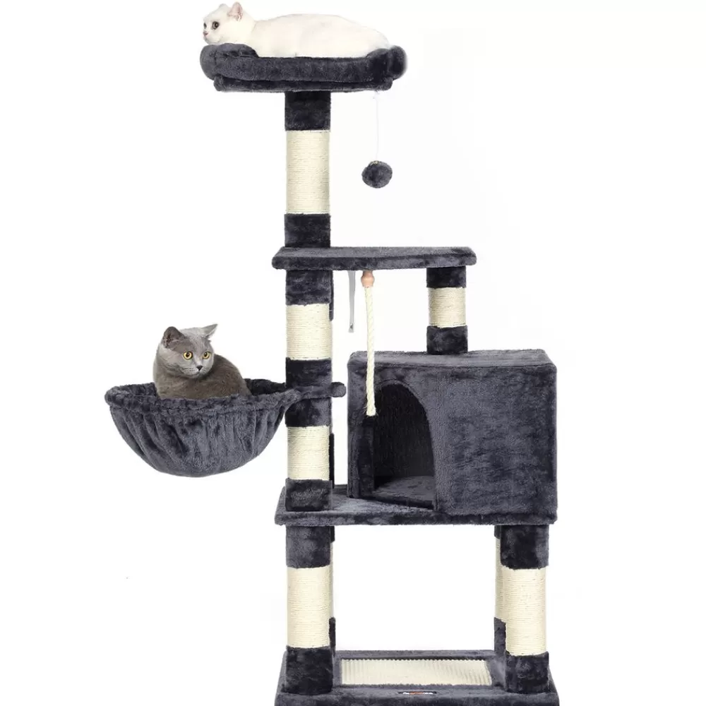 kratzbaum_mit_hohem_turm__cm_grau_9.webp Best Sale SONGMICS Kratzbaum mit hohem Turm 138 cm Grau