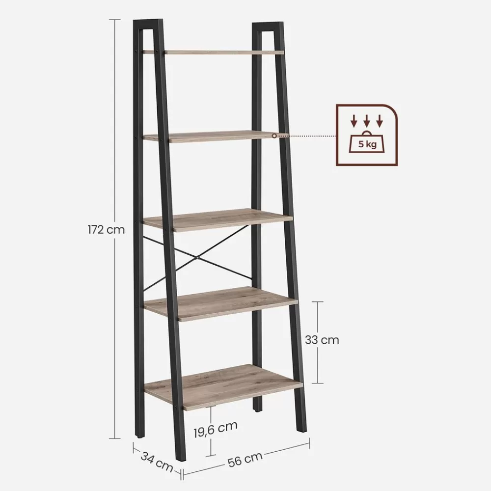 leiterregal_mit__ebenen_6.webp Online SONGMICS Leiterregal mit 5 Ebenen
