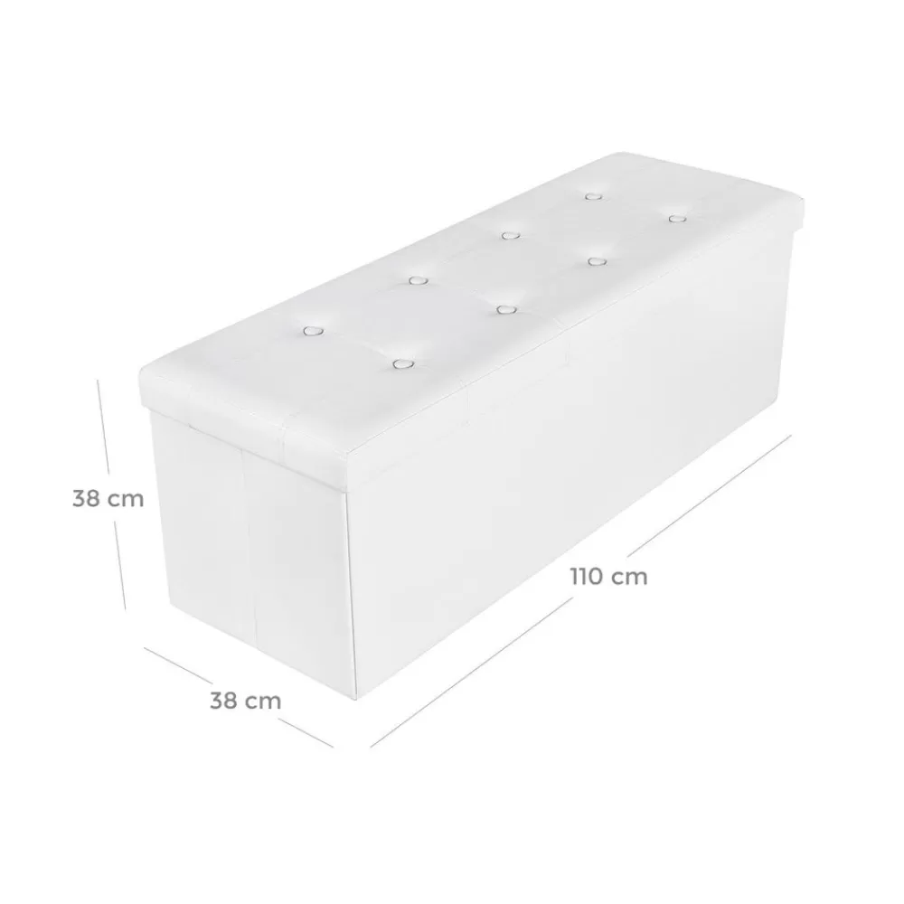 polsterbank_mit_stauraum__cm_wei_6.webp Best SONGMICS Polsterbank mit Stauraum 110 cm Weiß