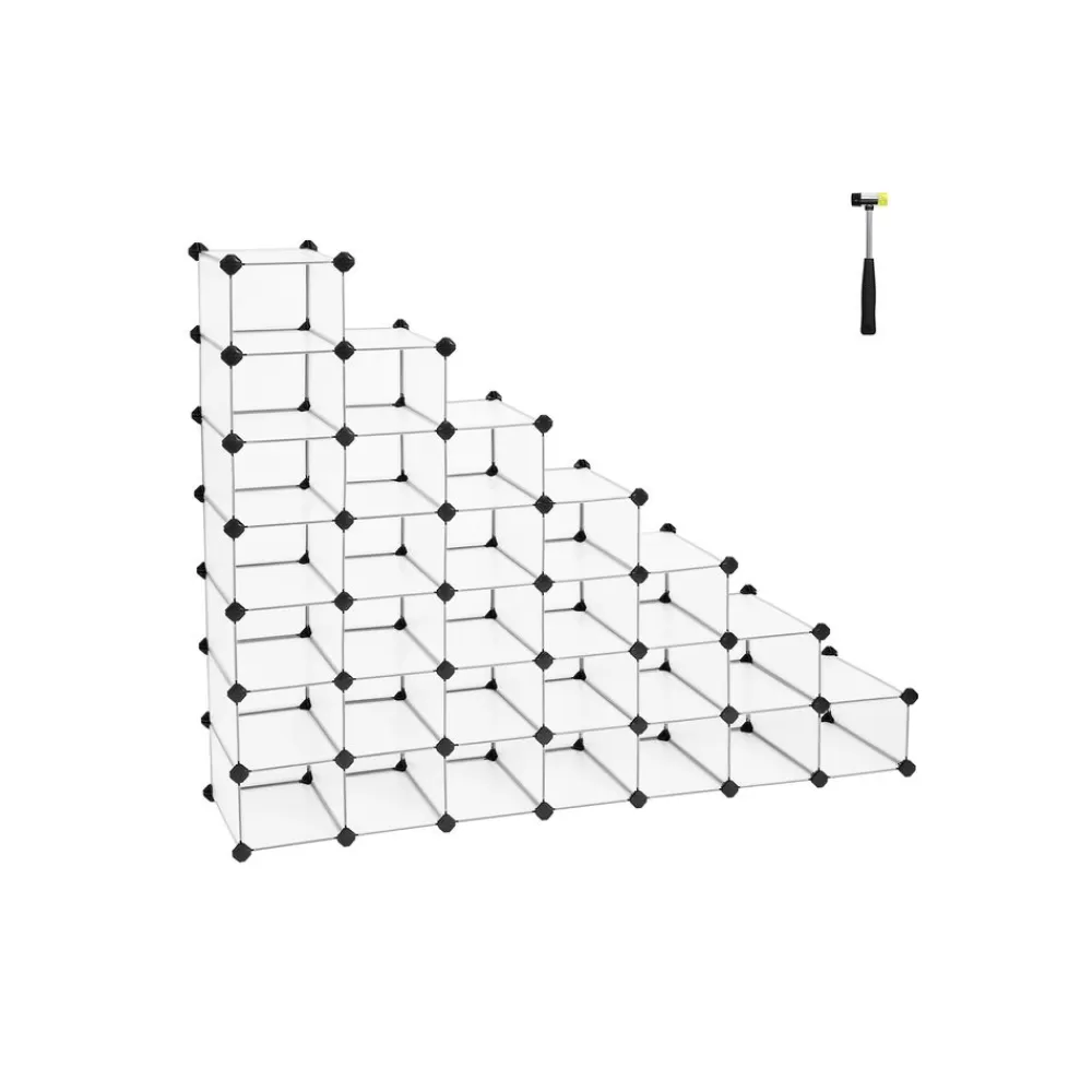 Hot SONGMICS Steckregalsystem 32 Würfel Weiß