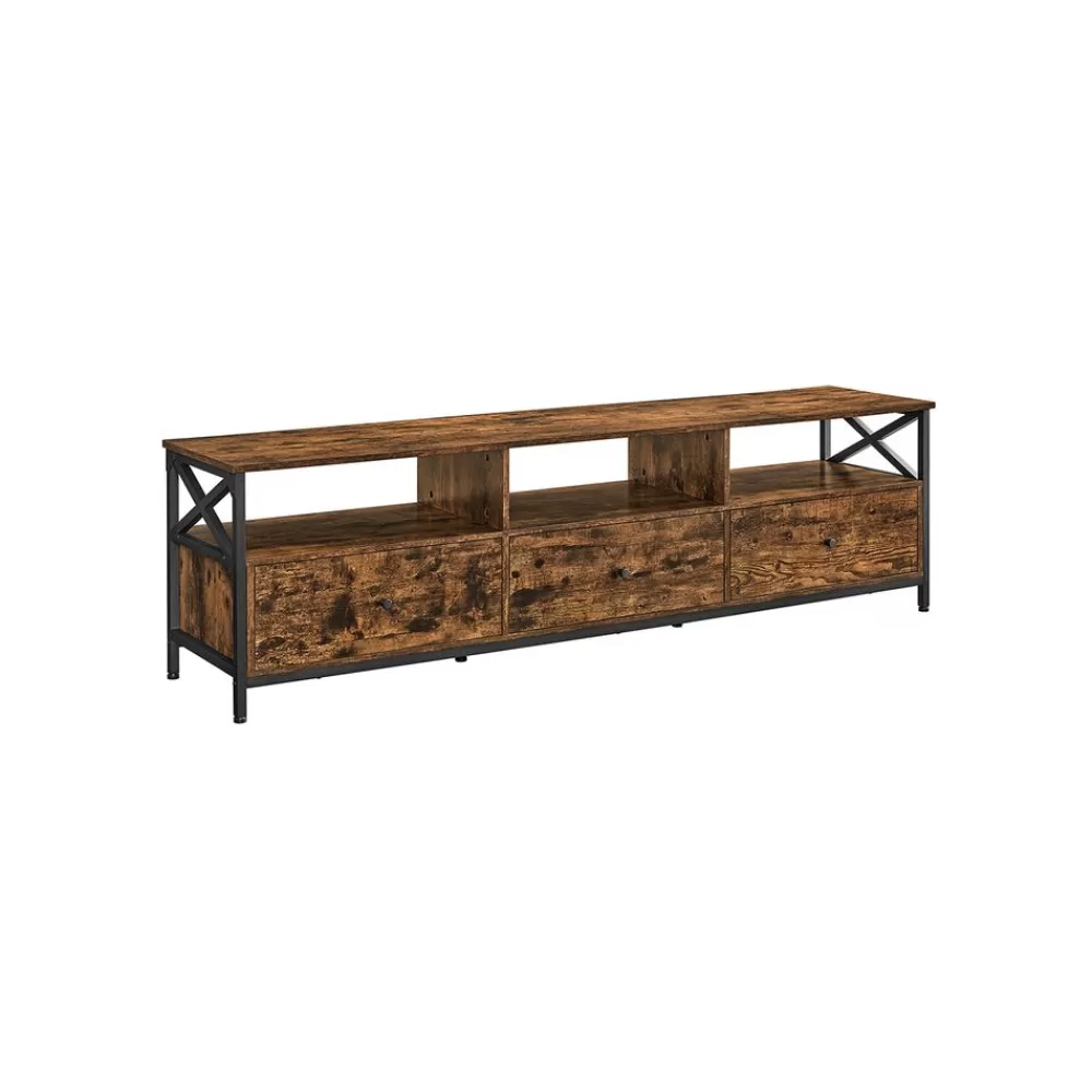 Sale SONGMICS TV-Schrank mit 3 Schubladen vintagebraun-schwarz