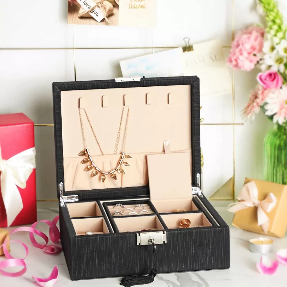 verschliebarer_schmuckkasten_schwarz_2.webp Fashion SONGMICS Verschließbarer Schmuckkasten schwarz