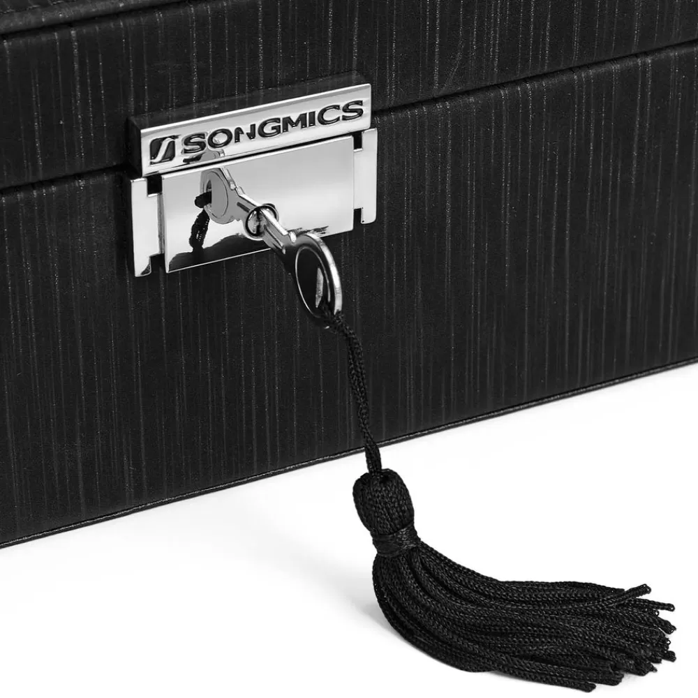 verschliebarer_schmuckkasten_schwarz_4.webp Fashion SONGMICS Verschließbarer Schmuckkasten schwarz