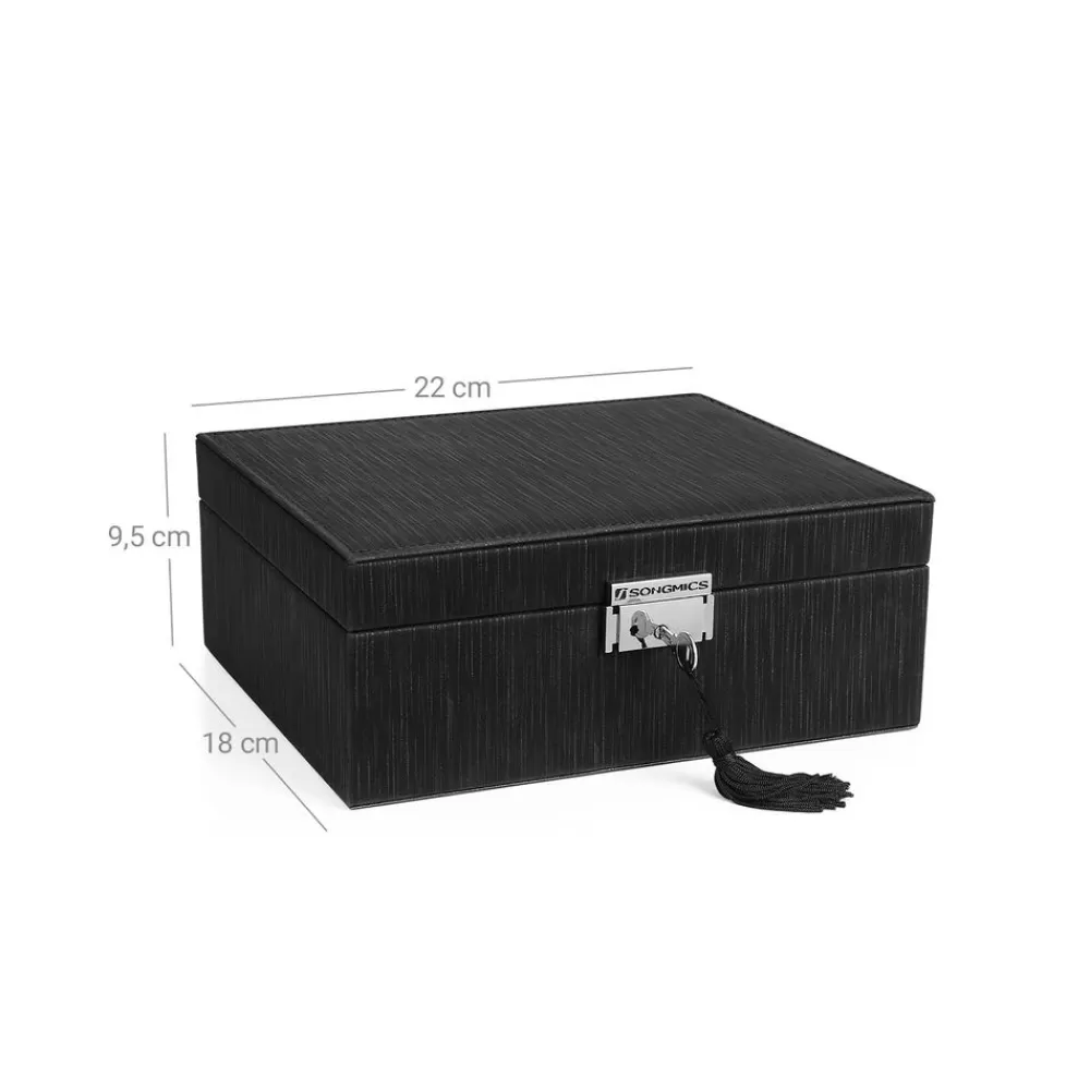 verschliebarer_schmuckkasten_schwarz_5.webp Fashion SONGMICS Verschließbarer Schmuckkasten schwarz