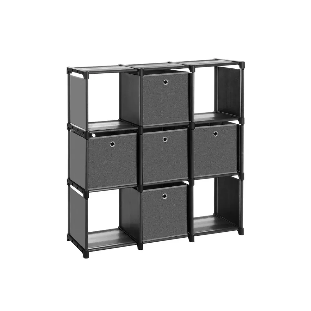 Flash Sale SONGMICS Würfelregal mit 5 Stoffboxen Schwarz